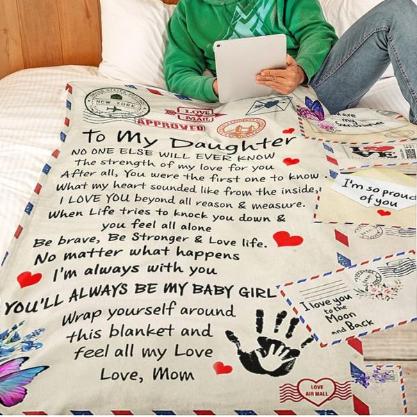 blankets to my daughter from mom envelope fleece blanket customizable patterns the gift for mothers day dtt88