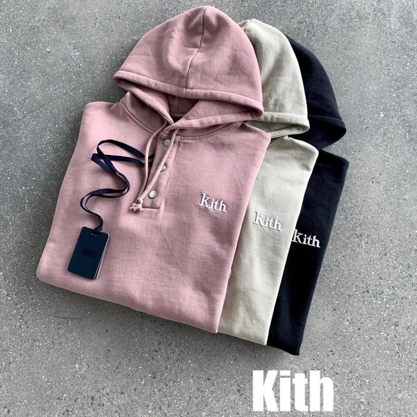 kith hooded sweaters embroidery logo pure cotton button round neck loose autumn and winter thin long sleeve casual, Black
kith hooded sweaters embroidery logo pure cotton button round neck loose autumn and winter thin long sleeve casual, Black