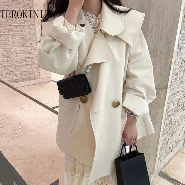 women's trench coats terokinizo korean chic autumn elegant women double b reasted long sleeve solid color pockets loose outerwear jacke, Tan;black
women's trench coats terokinizo korean chic autumn elegant women double b reasted long sleeve solid color pockets loose outerwear jacke, Tan;black
