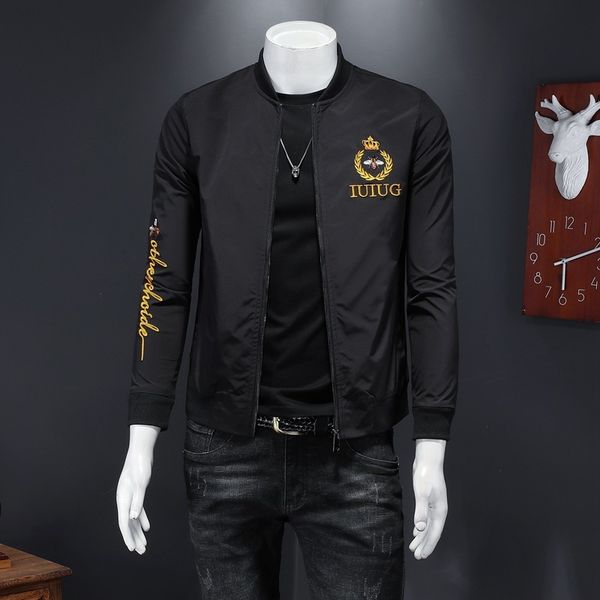 fashion jacket autumn 2021 little bee embroidered men's korean slim fit sports floral black coat, Black;brown
fashion jacket autumn 2021 little bee embroidered men's korean slim fit sports floral black coat, Black;brown