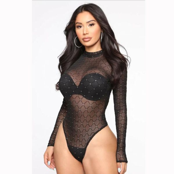 women mesh long sleeve bodysuit jumpsuit fashion ladies see-through fish net high neck leotard romper bodysuits women's jumpsuits & rom, Black;white
women mesh long sleeve bodysuit jumpsuit fashion ladies see-through fish net high neck leotard romper bodysuits women's jumpsuits & rom, Black;white
