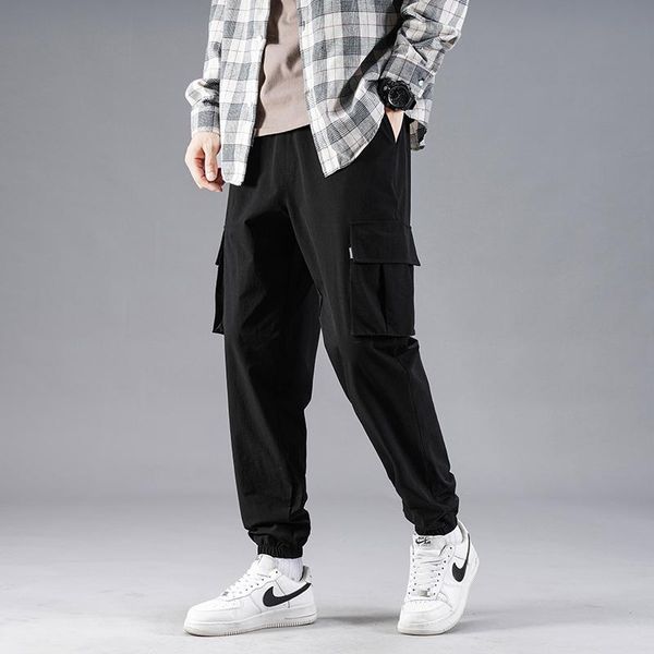 men's pants 2021 autumn multi-pockets black cargo men drawstring elastic waist loose joggers ankle length casual trousers
men's pants 2021 autumn multi-pockets black cargo men drawstring elastic waist loose joggers ankle length casual trousers