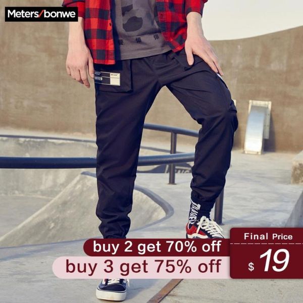men's pants metersbonwe 2021 men cargo spring autumn casual little trousers fashion beam feet jogging male sports pant, Black
men's pants metersbonwe 2021 men cargo spring autumn casual little trousers fashion beam feet jogging male sports pant, Black