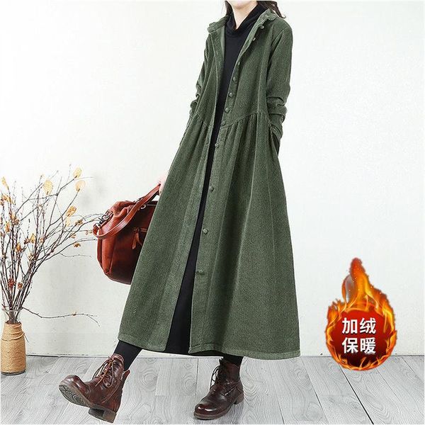 women's trench coats autumn winter fashion corduroy dress women mid-length 2021 baggy thick casual cardigan windbreaker literary vintag, Tan;black
women's trench coats autumn winter fashion corduroy dress women mid-length 2021 baggy thick casual cardigan windbreaker literary vintag, Tan;black