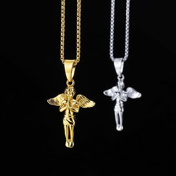 pendant necklaces 100% stainless steel angel necklace for women men punk gothic streetwear choker collier acier inoxydable femme, Silver
pendant necklaces 100% stainless steel angel necklace for women men punk gothic streetwear choker collier acier inoxydable femme, Silver