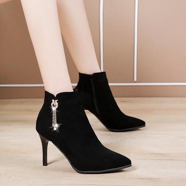 boots crystal fringe zip winter flock solid black for women shoes woman autumn thin high heels ankle plus size
boots crystal fringe zip winter flock solid black for women shoes woman autumn thin high heels ankle plus size