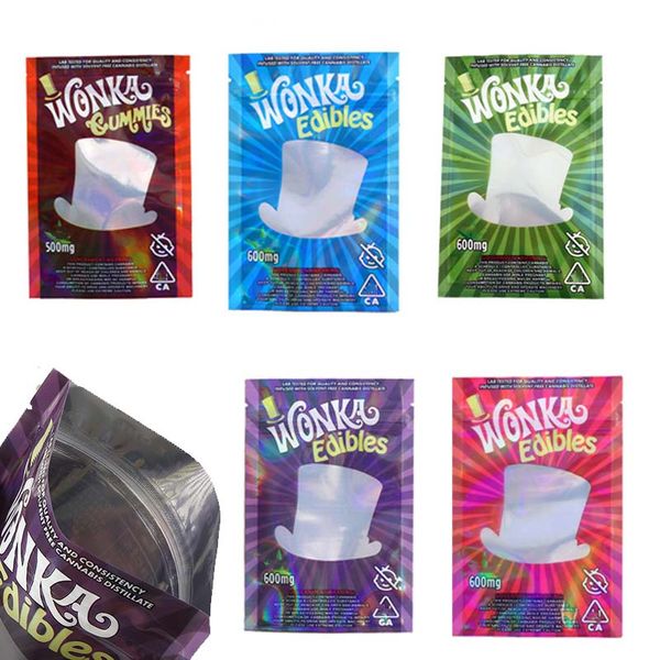 5 styles wonkaedibles bag hologram zipper flowers candy gummies bag mylar baggie with empty display window
5 styles wonkaedibles bag hologram zipper flowers candy gummies bag mylar baggie with empty display window