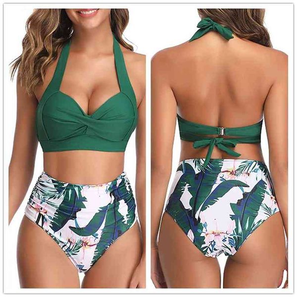 high waist bikini florial print tankini halter set polka dot female swimwear ladies bathing suit plus size xxl 210722, White;black
high waist bikini florial print tankini halter set polka dot female swimwear ladies bathing suit plus size xxl 210722, White;black