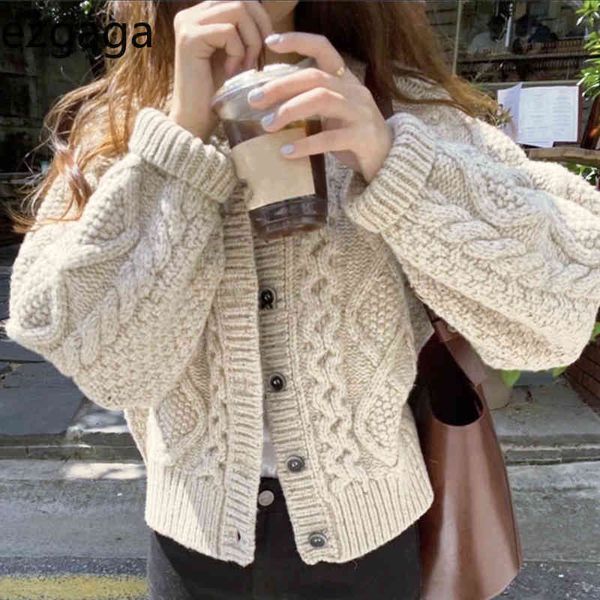 ezgaga vintage sweater women korean chic o-neck single breasted long sleeve knit cardigan twist ladies casual streetwear 210430, White
ezgaga vintage sweater women korean chic o-neck single breasted long sleeve knit cardigan twist ladies casual streetwear 210430, White