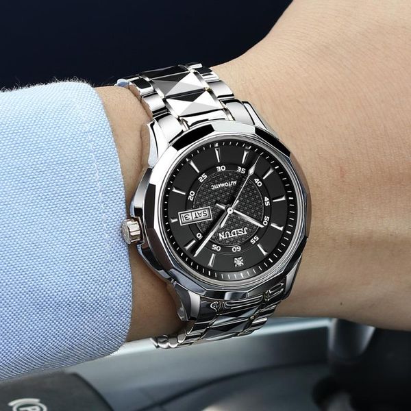 wristwatches jsdun men automatic mechanical watch with tungsten steel waterproof luminous japan movement luxury business reloj hombre 8014, Slivery;brown
wristwatches jsdun men automatic mechanical watch with tungsten steel waterproof luminous japan movement luxury business reloj hombre 8014, Slivery;brown