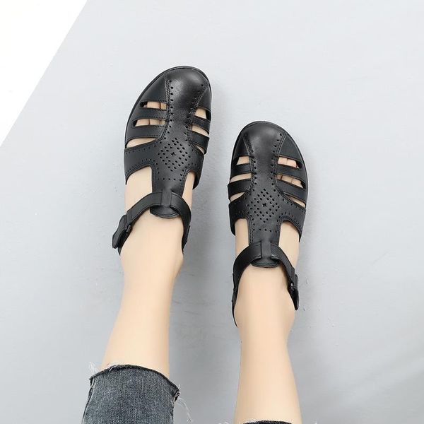 tilocow sweet genuine leather sandals ladies hollow out casual shoes woman ankle-wrap solid footwear female back strap, Black
tilocow sweet genuine leather sandals ladies hollow out casual shoes woman ankle-wrap solid footwear female back strap, Black