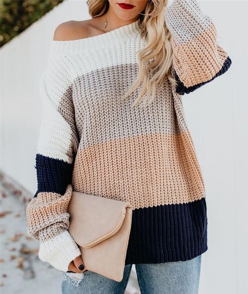 women's sweaters 2021 autumn winter pullover sweater women loose oversized rainbow, White;black
women's sweaters 2021 autumn winter pullover sweater women loose oversized rainbow, White;black