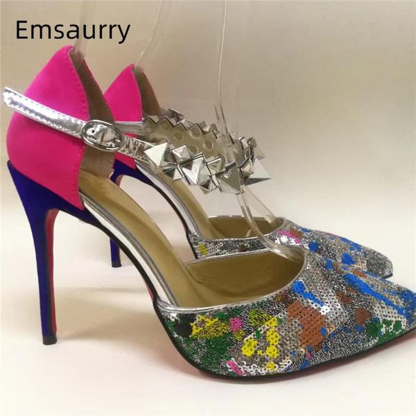 iridescent sequined cloth party shoes woman stiletto heel rivet ankle strap cover heels pointed toe cut out stage sandals women, Black
iridescent sequined cloth party shoes woman stiletto heel rivet ankle strap cover heels pointed toe cut out stage sandals women, Black