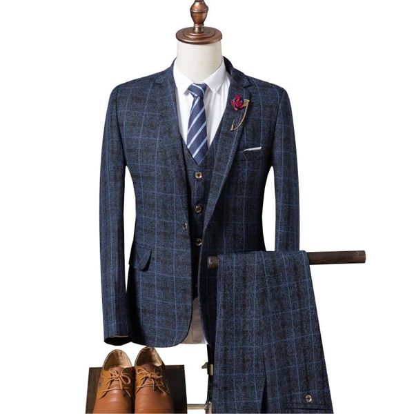 men's suits & blazers 2021 winter plaid suit 3-piece blazer + pants vest groom wedding dress pioneer boutique, White;black
men's suits & blazers 2021 winter plaid suit 3-piece blazer + pants vest groom wedding dress pioneer boutique, White;black