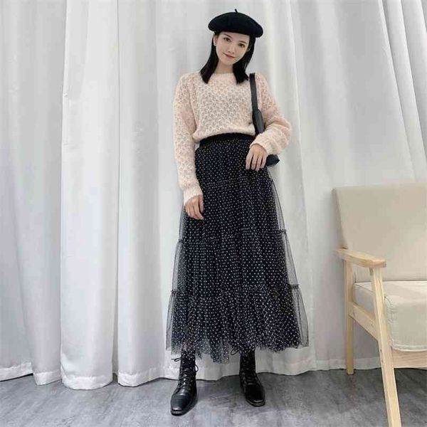 autumn & spring korean elastic waist slimming simple wave point casual high women large swing skirt 210527, Black
autumn & spring korean elastic waist slimming simple wave point casual high women large swing skirt 210527, Black