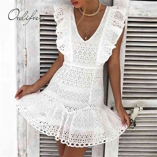summer women white lace ruffle dress sleeveless short bodycom mini party 210513, Black;gray
summer women white lace ruffle dress sleeveless short bodycom mini party 210513, Black;gray