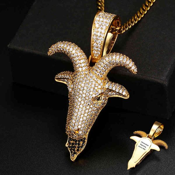 iced out bling trendy goat animal goat head pendant necklace charms men women cubic zirconia pendant hip hop jewelry gifts x0509, Black
iced out bling trendy goat animal goat head pendant necklace charms men women cubic zirconia pendant hip hop jewelry gifts x0509, Black