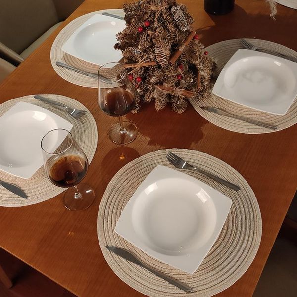 mats & pads 6pcs braided beige round place for kitchen dining table runner heat insulation non-slip washable placemats christmas dinner 
mats & pads 6pcs braided beige round place for kitchen dining table runner heat insulation non-slip washable placemats christmas dinner