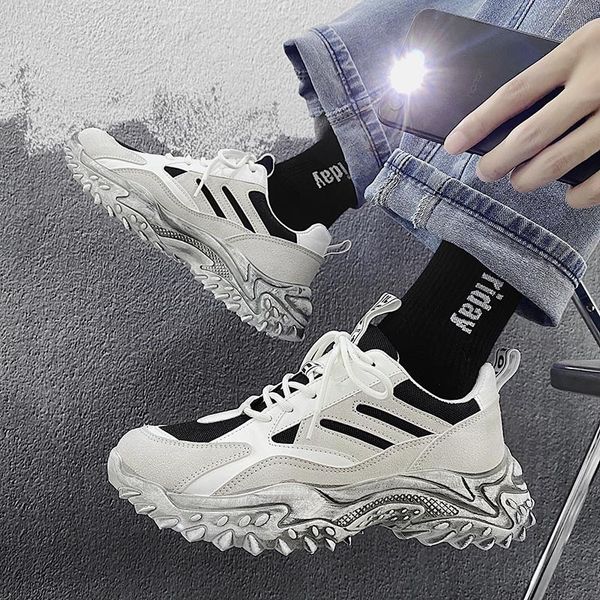 old dirty shoes with durian soles 2021 autumn running sports daddy men's fashion, Black;white
old dirty shoes with durian soles 2021 autumn running sports daddy men's fashion, Black;white