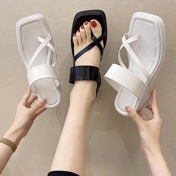 woman fashion sandals wedges thick bottom solid clip toe non slip female footwear summer ladies shoes round 2021 dress, Black
woman fashion sandals wedges thick bottom solid clip toe non slip female footwear summer ladies shoes round 2021 dress, Black