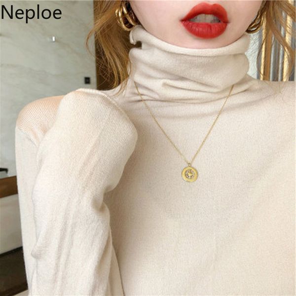 neploe knitted women sweater turtleneck slim fit knitwear pullovers fashion spring autumn jumper ropa mujer sueter femme 210422, White;black
neploe knitted women sweater turtleneck slim fit knitwear pullovers fashion spring autumn jumper ropa mujer sueter femme 210422, White;black