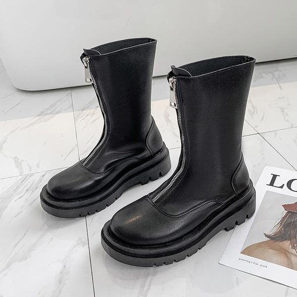 boots 2021 women front zipper leather ankle fashion white gothic platform shoes black punk short army combat
boots 2021 women front zipper leather ankle fashion white gothic platform shoes black punk short army combat