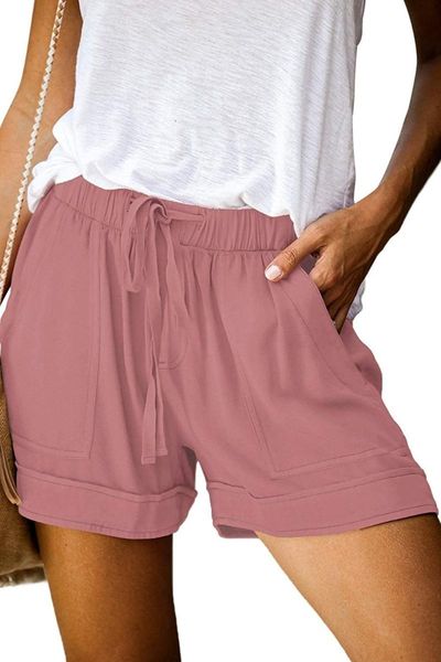 women's shorts sports casual comfortable elastic waist drawstring summer pocket, White;black
women's shorts sports casual comfortable elastic waist drawstring summer pocket, White;black