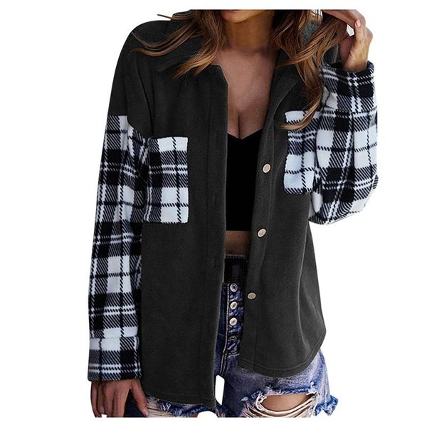 women's hoodies & sweatshirts for winter fall brushed plaid shirts flannel lapel button down pocketed shirt long sleeve pocket, Black
women's hoodies & sweatshirts for winter fall brushed plaid shirts flannel lapel button down pocketed shirt long sleeve pocket, Black
