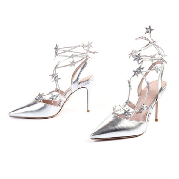 sandal silver stars pointed leather finger women gladiator's finest leap sandals high heel shoes marriage with stripes in the toro summ, Black
sandal silver stars pointed leather finger women gladiator's finest leap sandals high heel shoes marriage with stripes in the toro summ, Black