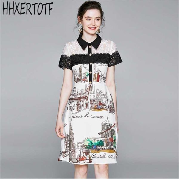 fashion runway summer sweet dres's short sleeve pearls button lace patchwork ruffles cartoon print ladies party 210531, Black;gray
fashion runway summer sweet dres's short sleeve pearls button lace patchwork ruffles cartoon print ladies party 210531, Black;gray