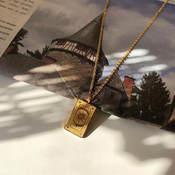 gold plating necklace stainless steel tarot cards pendants not fade neutral chain clavicle decotation classical pendant necklaces, Silver
gold plating necklace stainless steel tarot cards pendants not fade neutral chain clavicle decotation classical pendant necklaces, Silver