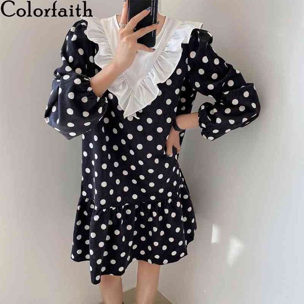 colorfaith new spring autumn women dress wild oversize dot puff sleeve trumpet patchwork vintage elegant mini dress dr91379 210413, Black;gray
colorfaith new spring autumn women dress wild oversize dot puff sleeve trumpet patchwork vintage elegant mini dress dr91379 210413, Black;gray