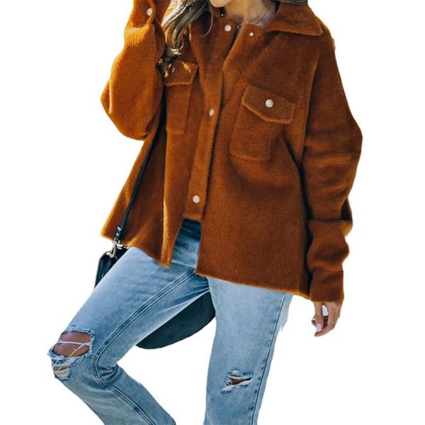 women's jackets women jacket autumn winter 2021 solid fur flannel single breasted elegant fashion outerwear coats casual cardigan, Black;brown
women's jackets women jacket autumn winter 2021 solid fur flannel single breasted elegant fashion outerwear coats casual cardigan, Black;brown