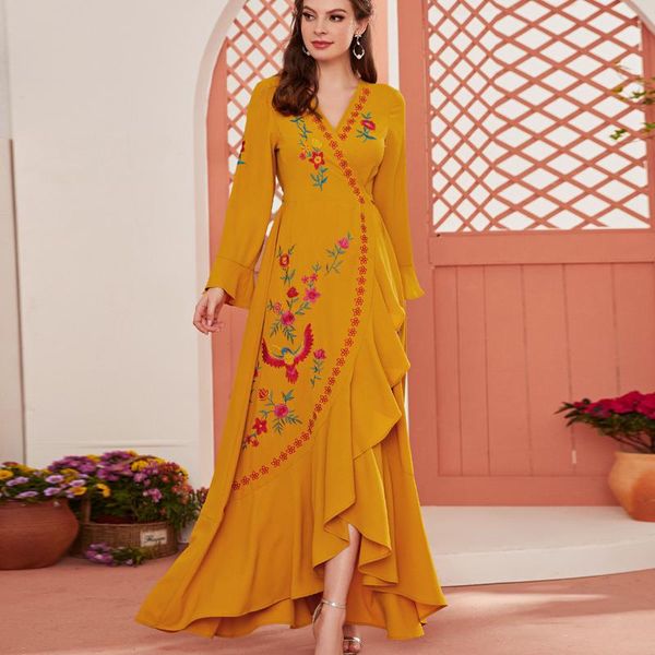 ethnic clothing eid abaya boho dress dubai muslim women ruffle split hijab dresses turkey islamic kaftan marocain vestido musulmane, Red
ethnic clothing eid abaya boho dress dubai muslim women ruffle split hijab dresses turkey islamic kaftan marocain vestido musulmane, Red