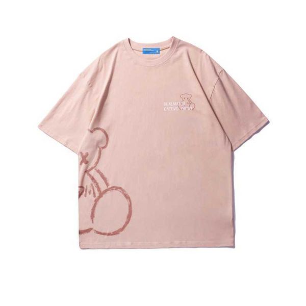 summer 2021 harajuku bear graffiti print short sleeve t-shirt men's fashion street loose round neck t-shirt, White;black
summer 2021 harajuku bear graffiti print short sleeve t-shirt men's fashion street loose round neck t-shirt, White;black