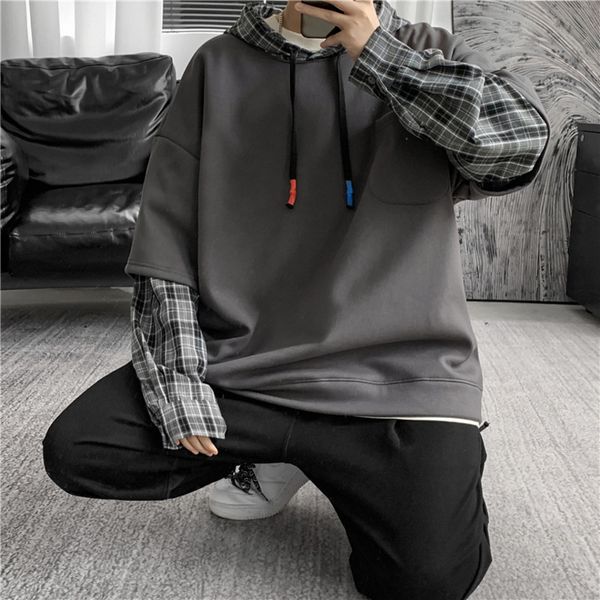 2021 couple's baseball jersey plaid hoodie splicing fake two sweater et men's baseball suit fashion, Black
2021 couple's baseball jersey plaid hoodie splicing fake two sweater et men's baseball suit fashion, Black
