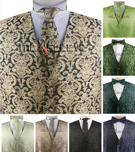 men's vests classic wedding vest tie bowtie pocket square set for suiuxedo, Black;white
men's vests classic wedding vest tie bowtie pocket square set for suiuxedo, Black;white