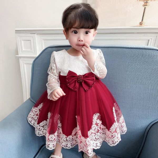 girl's dresses 2021 dress long-sleeved lace stitching wash bow nail beaded girl skirt, Red;yellow
girl's dresses 2021 dress long-sleeved lace stitching wash bow nail beaded girl skirt, Red;yellow
