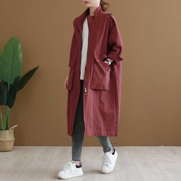 wool female spring red wine long trench outerwear with pockets ladies loose jacket jack a637, Black
wool female spring red wine long trench outerwear with pockets ladies loose jacket jack a637, Black