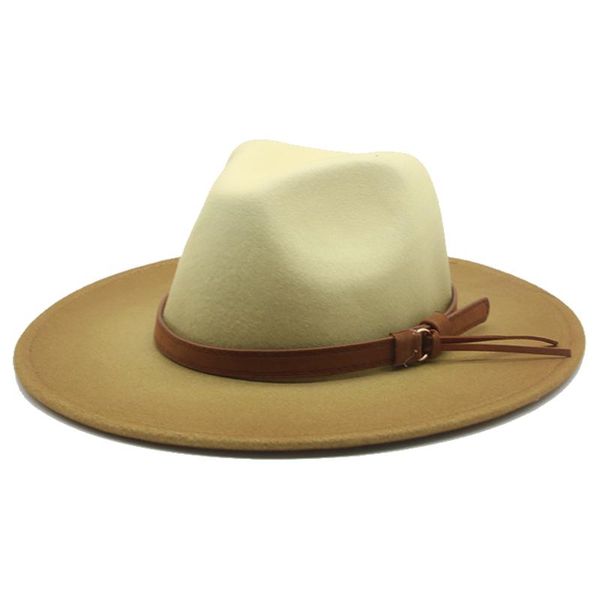 wide brim hats winter women gradient two-tone wool fedora hat leather ribbon gentleman panama jazz cap green, Blue;gray
wide brim hats winter women gradient two-tone wool fedora hat leather ribbon gentleman panama jazz cap green, Blue;gray