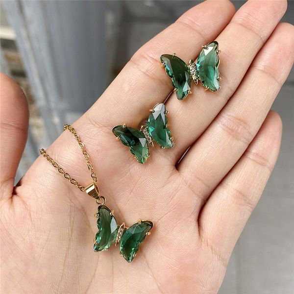 earrings & necklace fashion elegant cute colorful zircon butterfly pendant set for women jewelry gifts, Silver
earrings & necklace fashion elegant cute colorful zircon butterfly pendant set for women jewelry gifts, Silver
