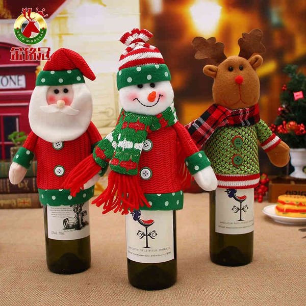 mingguan new decorations christmas red santa snowman champagne bottle set
mingguan new decorations christmas red santa snowman champagne bottle set