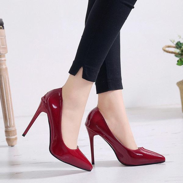 dress shoes 2021 spring and autumn fashion pointed high heels patent leather thin heel shallow mouth women's, Black
dress shoes 2021 spring and autumn fashion pointed high heels patent leather thin heel shallow mouth women's, Black