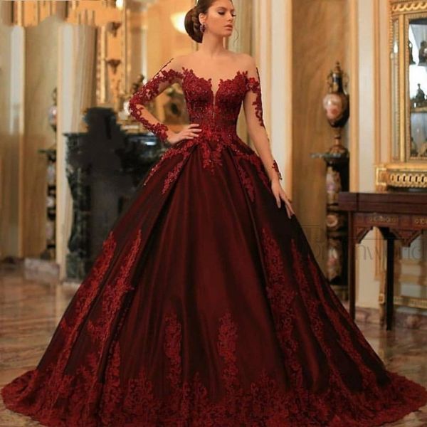 luxurious burgundy evening dresses sweetheart backless sheer long sleeves a-line lace plus size vestidos de gala long formal evening gown, Black;red
luxurious burgundy evening dresses sweetheart backless sheer long sleeves a-line lace plus size vestidos de gala long formal evening gown, Black;red