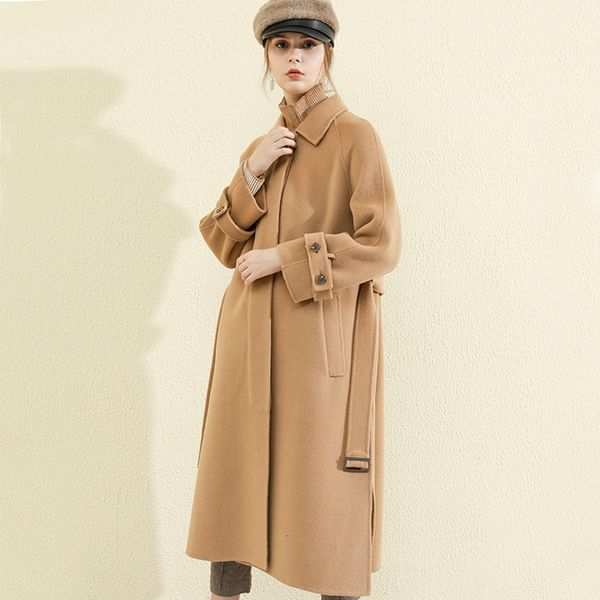 women's wool & blends autumn winter 100% coat long green coats with belt elegant ladies jacket korean women clothing manteau femme hive, Black
women's wool & blends autumn winter 100% coat long green coats with belt elegant ladies jacket korean women clothing manteau femme hive, Black