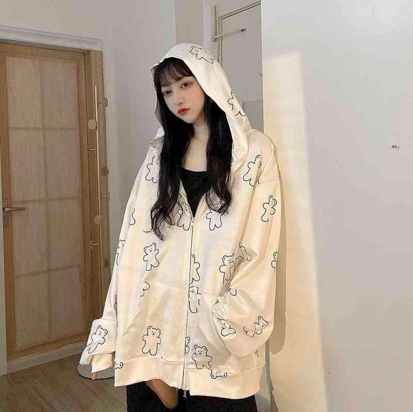 women's jackets autumn cute bear print loose hooded thin coat hong kong style fashion women clothing oversize clothes cardigan goth b6s, Black;brown
women's jackets autumn cute bear print loose hooded thin coat hong kong style fashion women clothing oversize clothes cardigan goth b6s, Black;brown