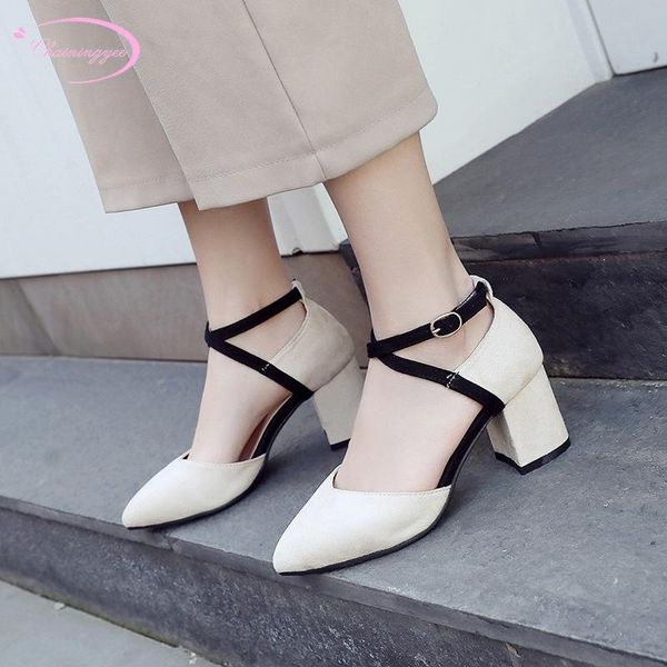 dress shoes japanese sweet style pointed toe flock summer sandals color matching buckle strap beige red black high-heel chunky women's
dress shoes japanese sweet style pointed toe flock summer sandals color matching buckle strap beige red black high-heel chunky women's