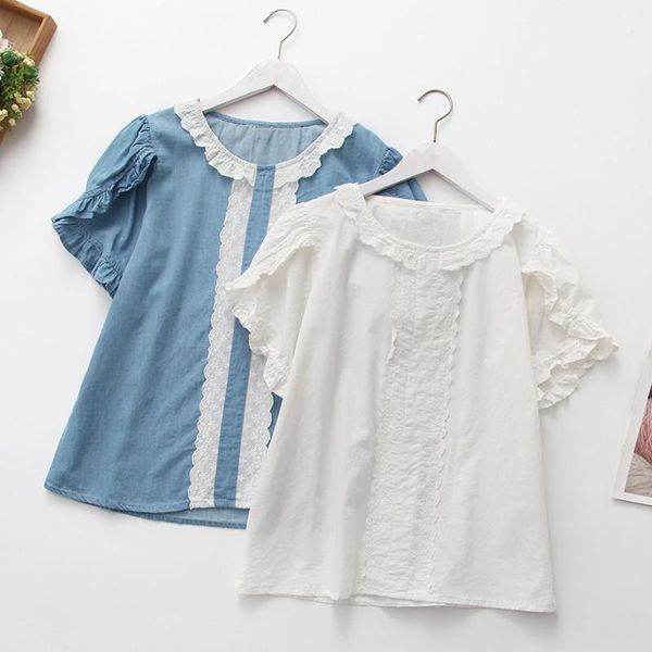 women's t-shirt lamtrip ruffles sweet lacing patchwork short sleeve cotton 2021 summer mori girl tee, White
women's t-shirt lamtrip ruffles sweet lacing patchwork short sleeve cotton 2021 summer mori girl tee, White