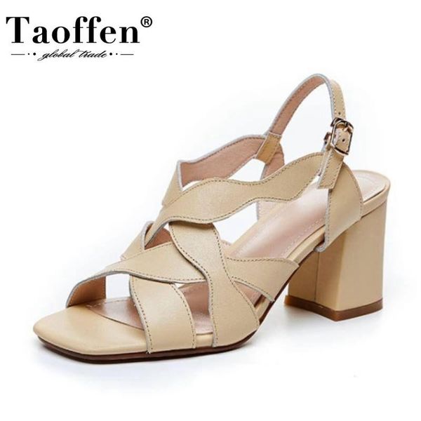 taoffen design woman summer shoes real leather buckle ladies thick heel sandals party footwear size 33-40, Black
taoffen design woman summer shoes real leather buckle ladies thick heel sandals party footwear size 33-40, Black