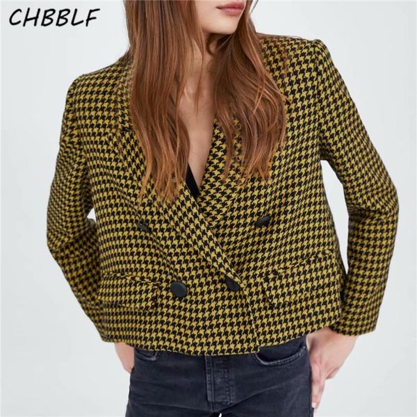 women's suits & blazers chbblf vintage plaid blazer houndstooth pockets notched collar long sleeve coat female retro outerwear short bg, White;black
women's suits & blazers chbblf vintage plaid blazer houndstooth pockets notched collar long sleeve coat female retro outerwear short bg, White;black